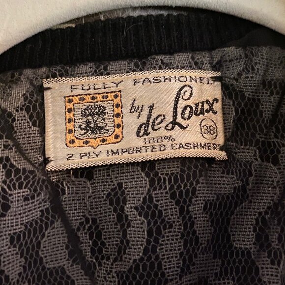 Vintage - Two Cashmere Sweaters with Removable Fur Collar and Rhinestone Accents - Picture 5 of 15